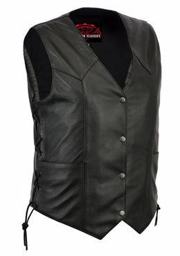 Aemor Women's Leather Motorcycle Vest