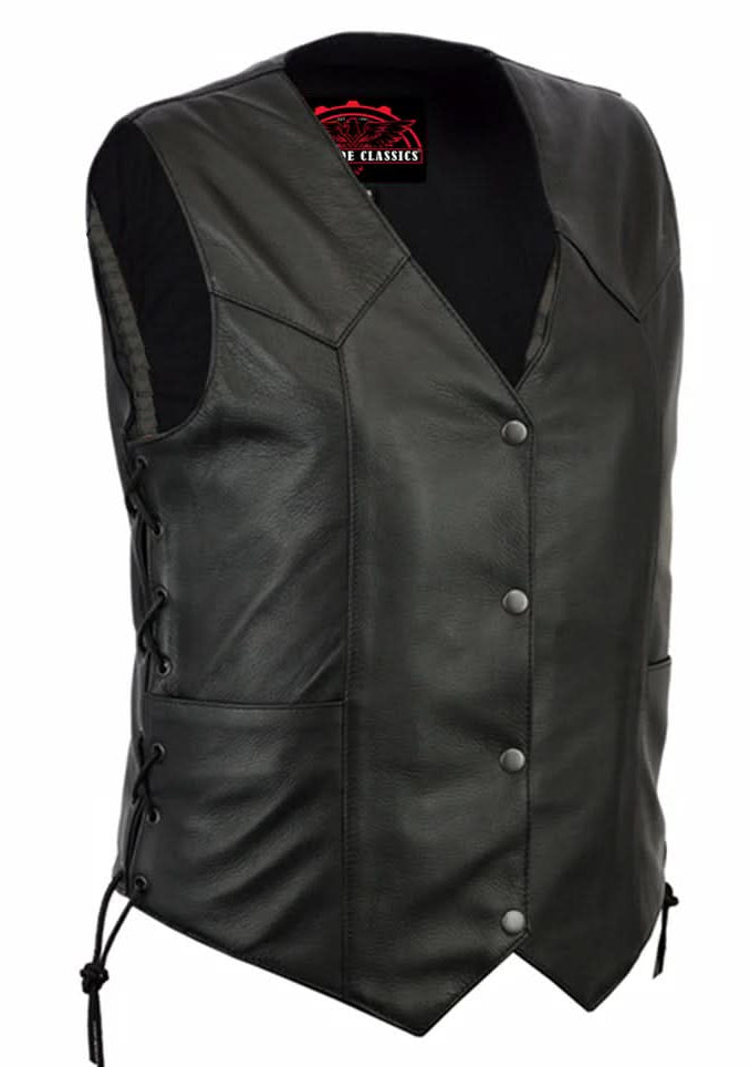 Aemor Women's Leather Motorcycle Vest