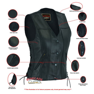 RC205 Women's Single Back Panel Concealed Carry Vest
