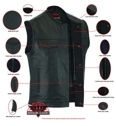 Titan Shade Eclipse Black biker Vest