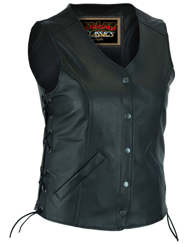 Clara Women's leather motorcycle vest Women's Leather Vests Renegade Classics
