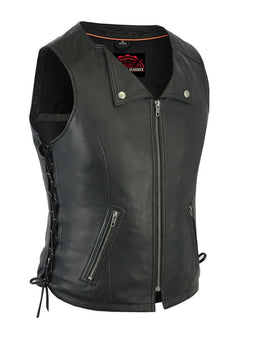 Vexela Women's leather motorcycle vest