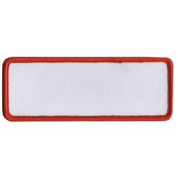 Hot Leathers PPP1006 Blank White with Red Trim 4" x 1.5" Patch
