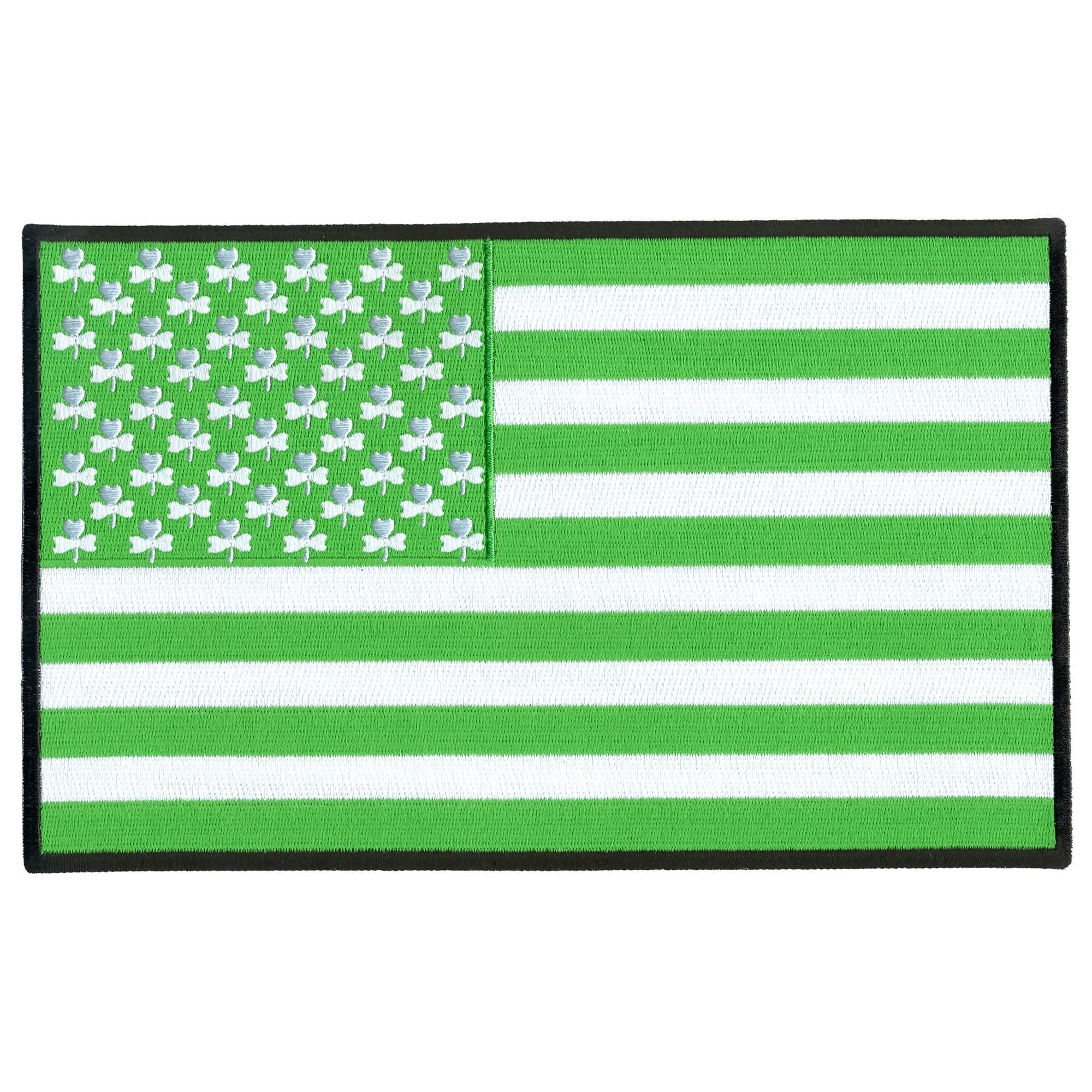 Hot Leathers 10" Shamrock Green Flag Embroidered Patch PPQ1308