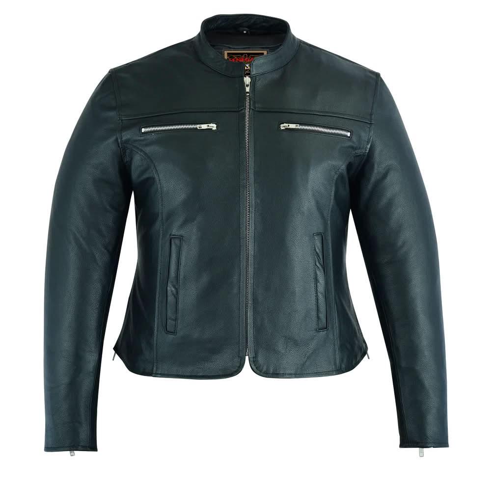 Road Queen Women's Black Leather Biker Jacket Women's Leather Jackets Renegade Classics