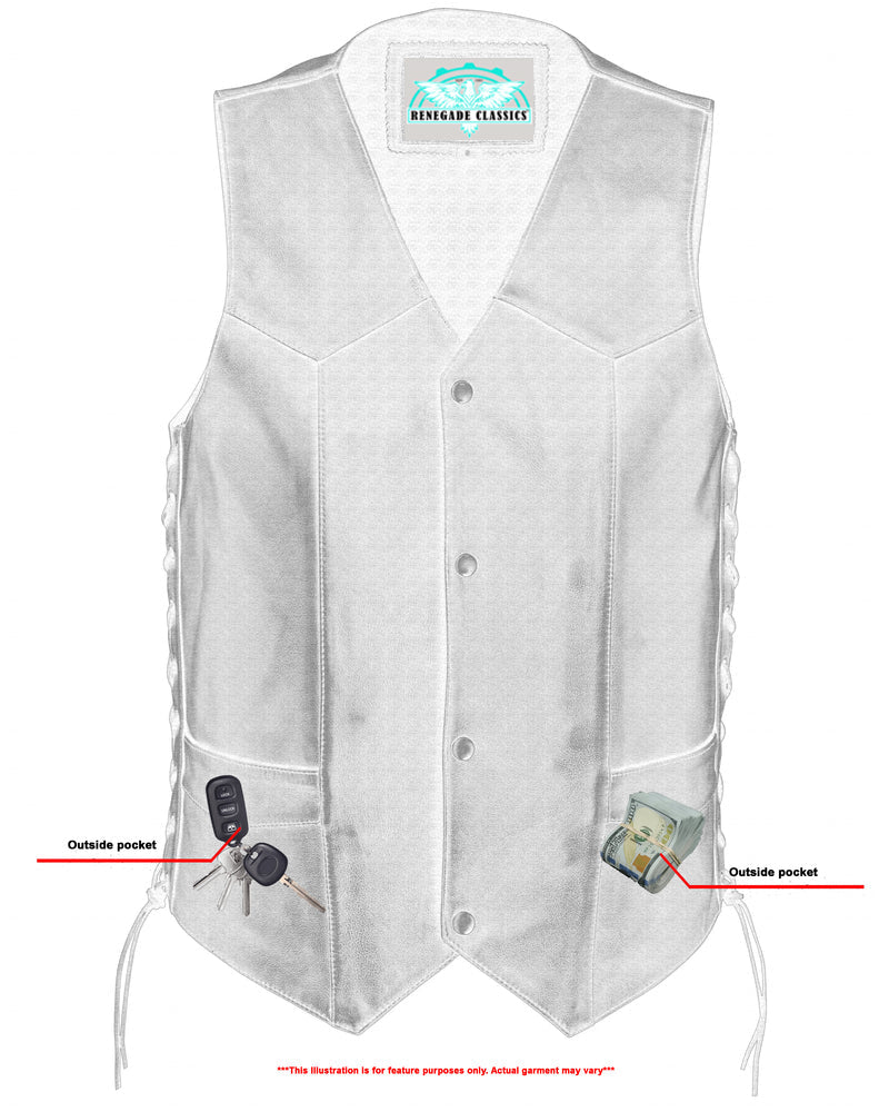Guild Gold Men's Leather Motorcycle Vest - Black