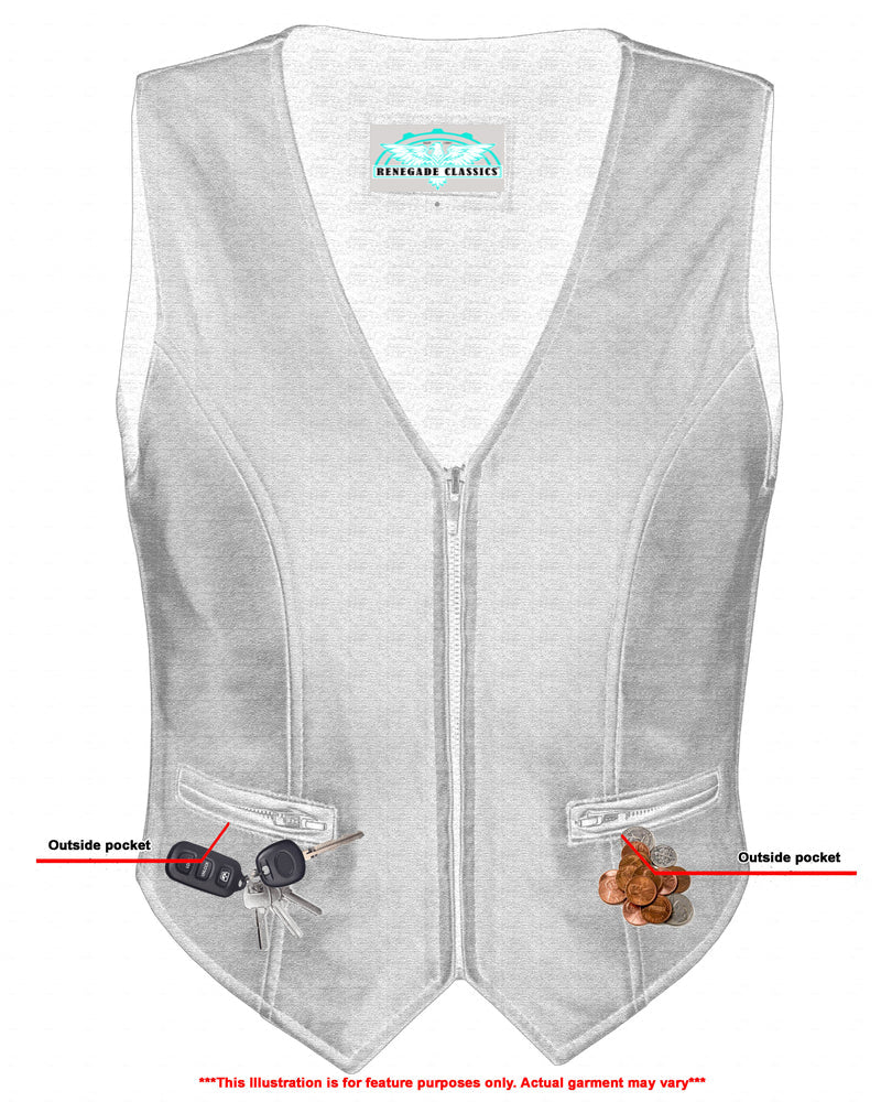 Xevo Women's leather motorcycle vest