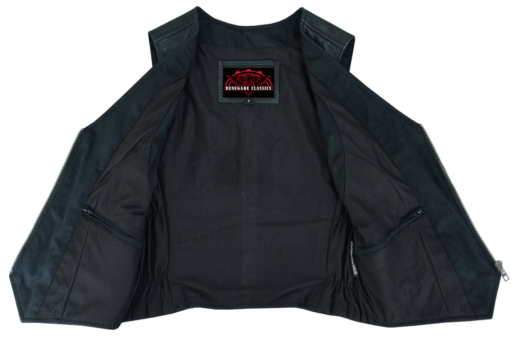 Xevo Women's leather motorcycle vest