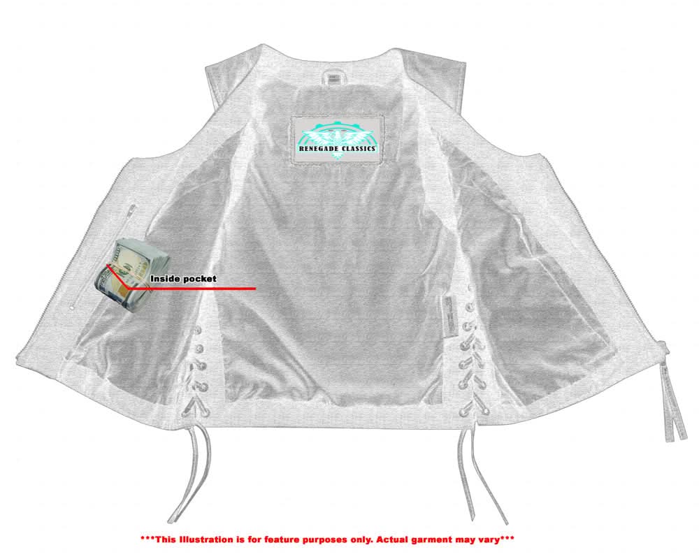 Biker Mommy Women's leather motorcycle vest - Black