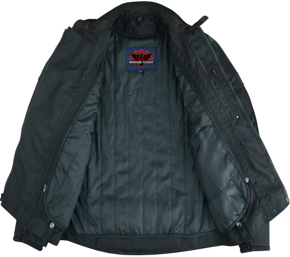 Quantum Men's  Black  Mesh Motorcycle Jacket