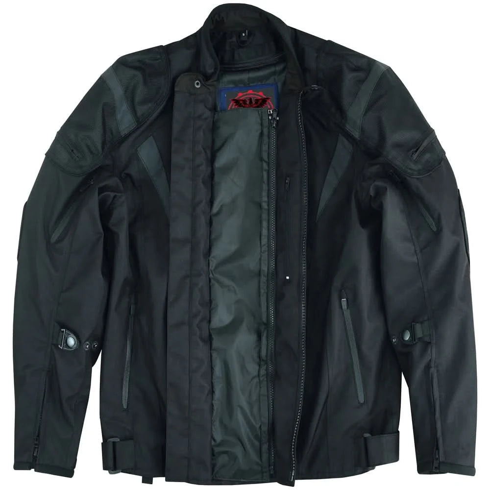Quantum Men's  Black  Mesh Motorcycle Jacket