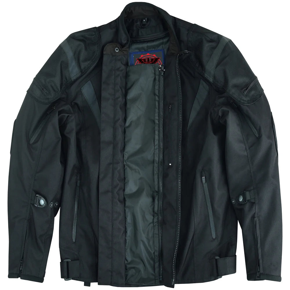 Quantum Men's  Black  Mesh Motorcycle Jacket