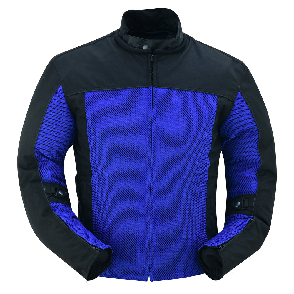 SkyCross Micro Mesh Mens Motorcycle Jacket - Blue Men's Textile Jackets Renegade Classics