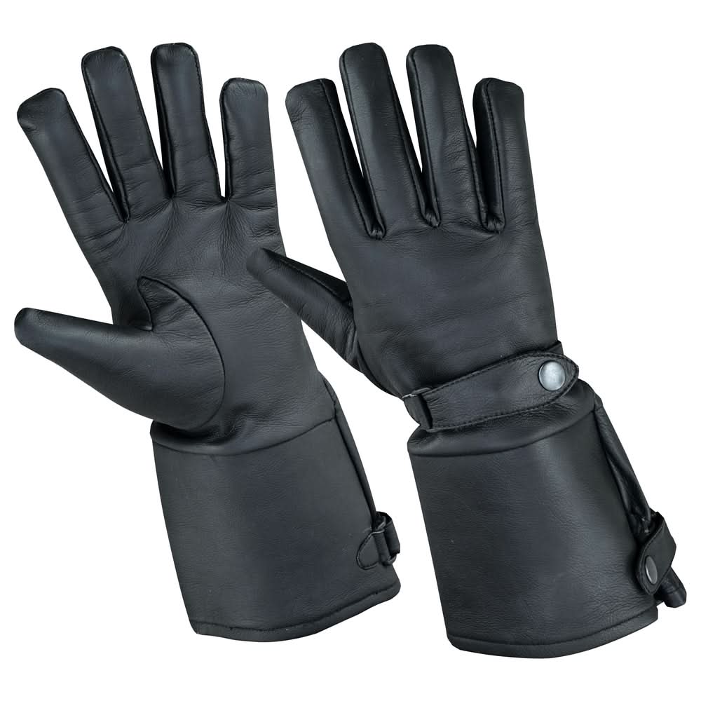 Torque Men's Leather Gauntlet Gloves â€“ Black Men's Gauntlet Gloves Renegade Classics