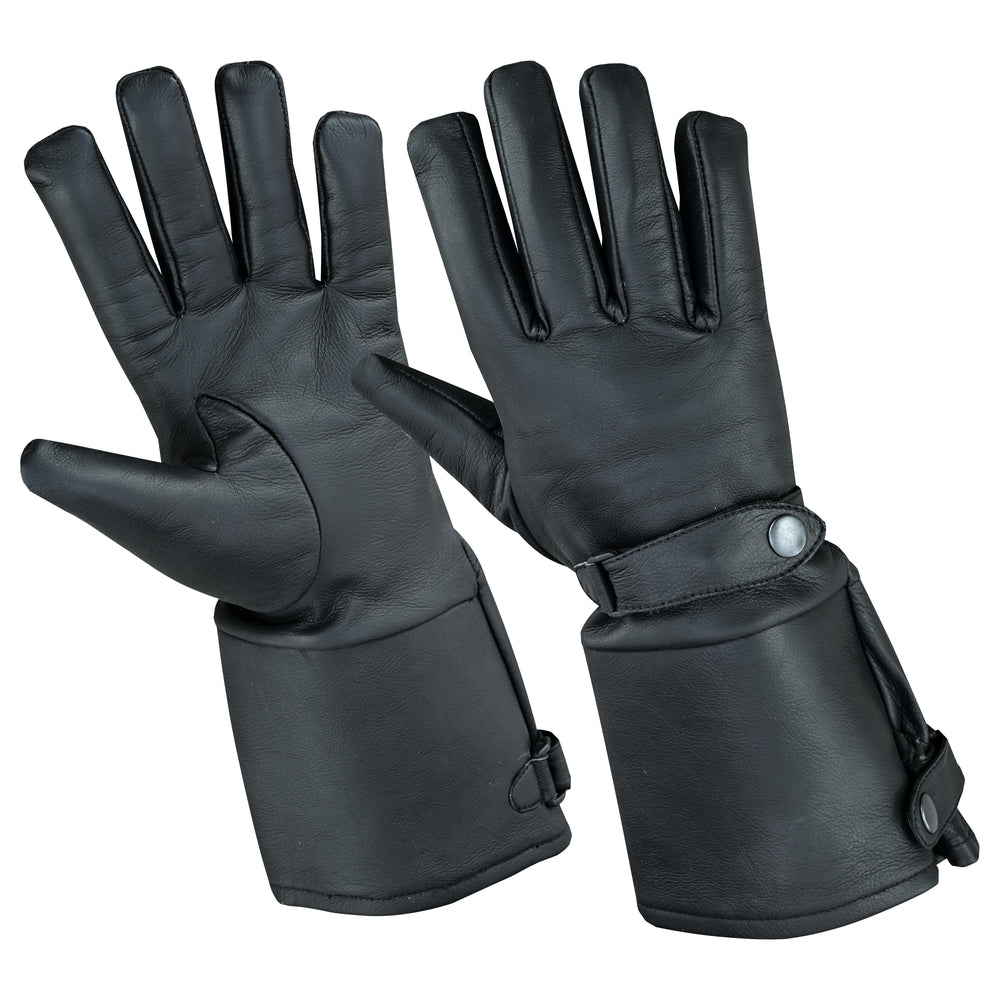 Torque Men's Storm Breaker Gauntlet Leather Gloves – Black