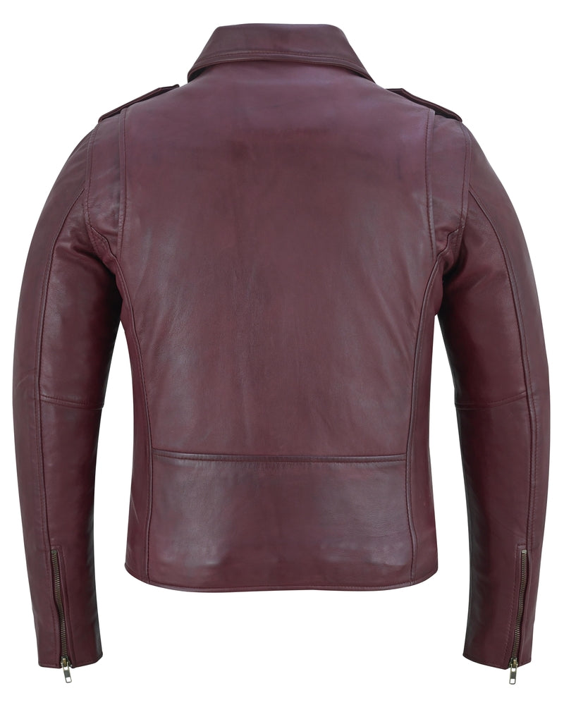Rose Glow Women's Oxblood Fashion Leather Jacket Women's Leather Jackets Renegade Classics