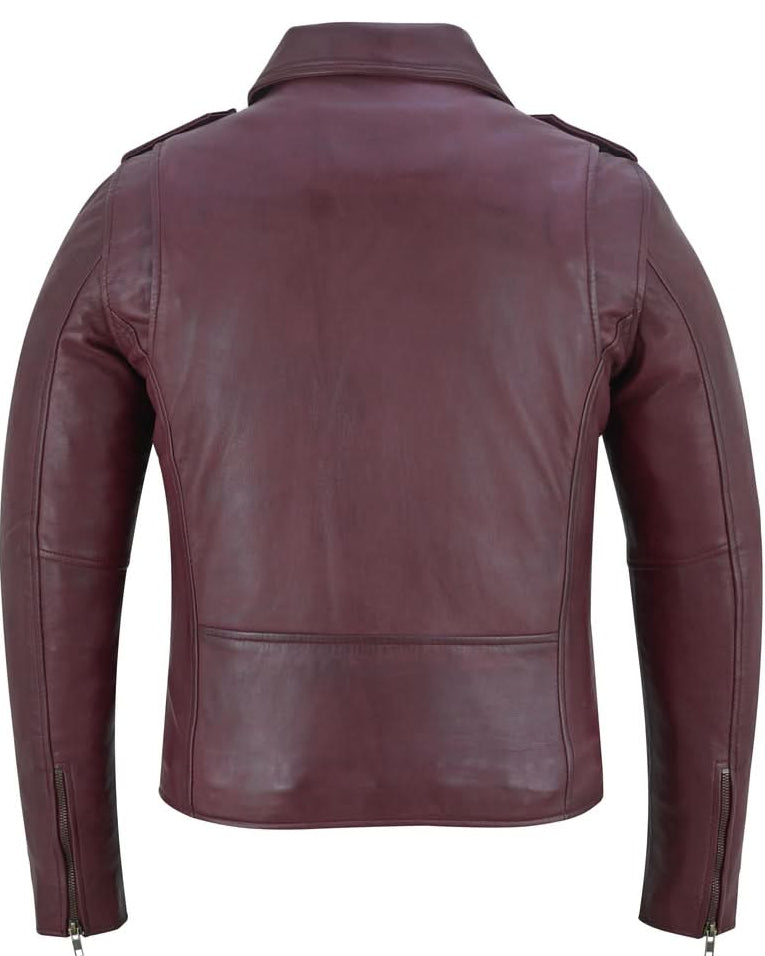 Rose Glow Women's Oxblood Fashion Leather Jacket Women's Leather Jackets Renegade Classics