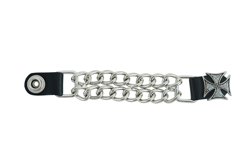 PKV142D Vest Extender - Iron Cross with Silver Glitter Vest Extenders Renegade Classics