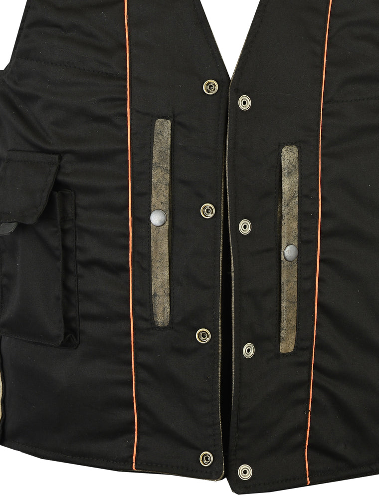 Antique Charm Men's Antique Brown Leather Motorcycle Vest Men's Leather Vests Renegade Classics