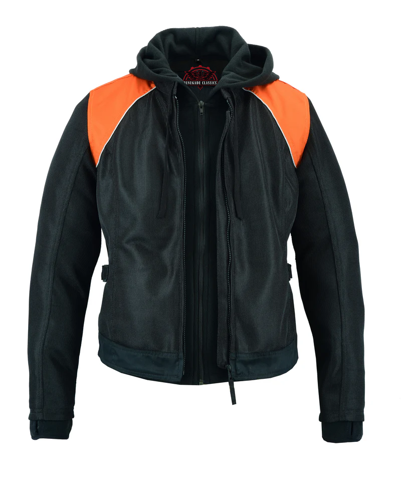 Born Flare Mesh  Motorcycle Jacket - Black/Orange