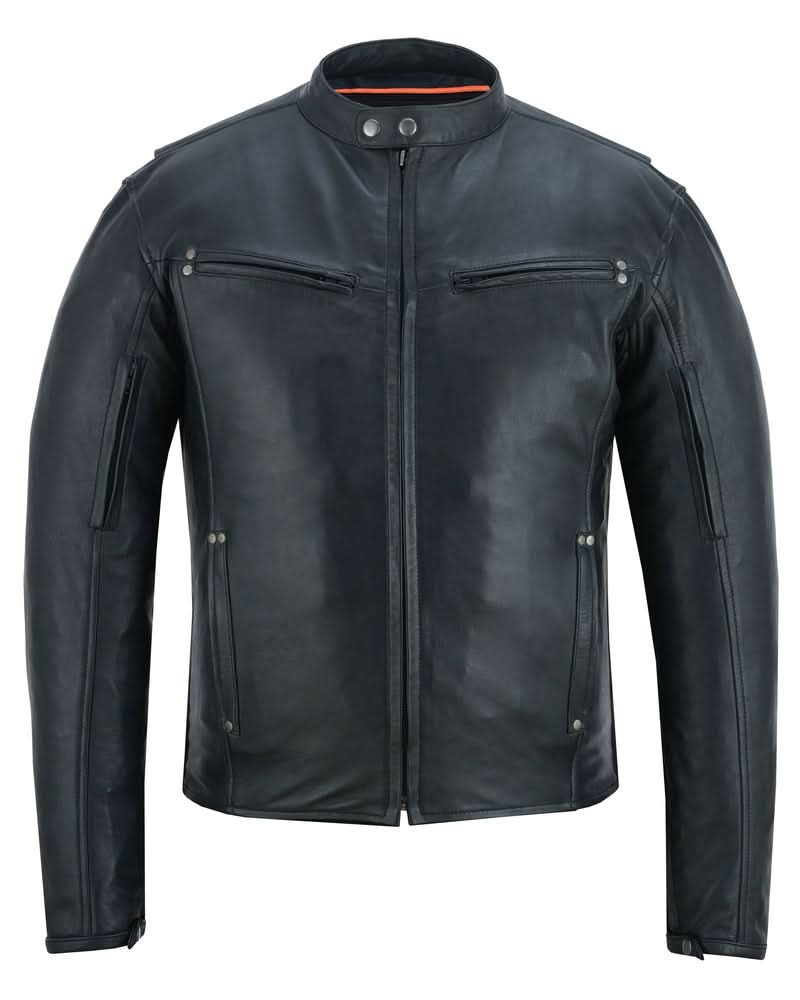 GlideStar Men's Leather Motorcycle Jacket Men's Leather Jackets Renegade Classics