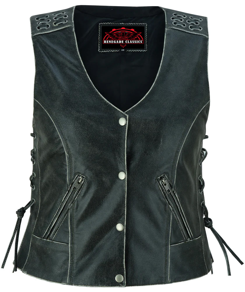 Ellex Women's leather motorcycle vest