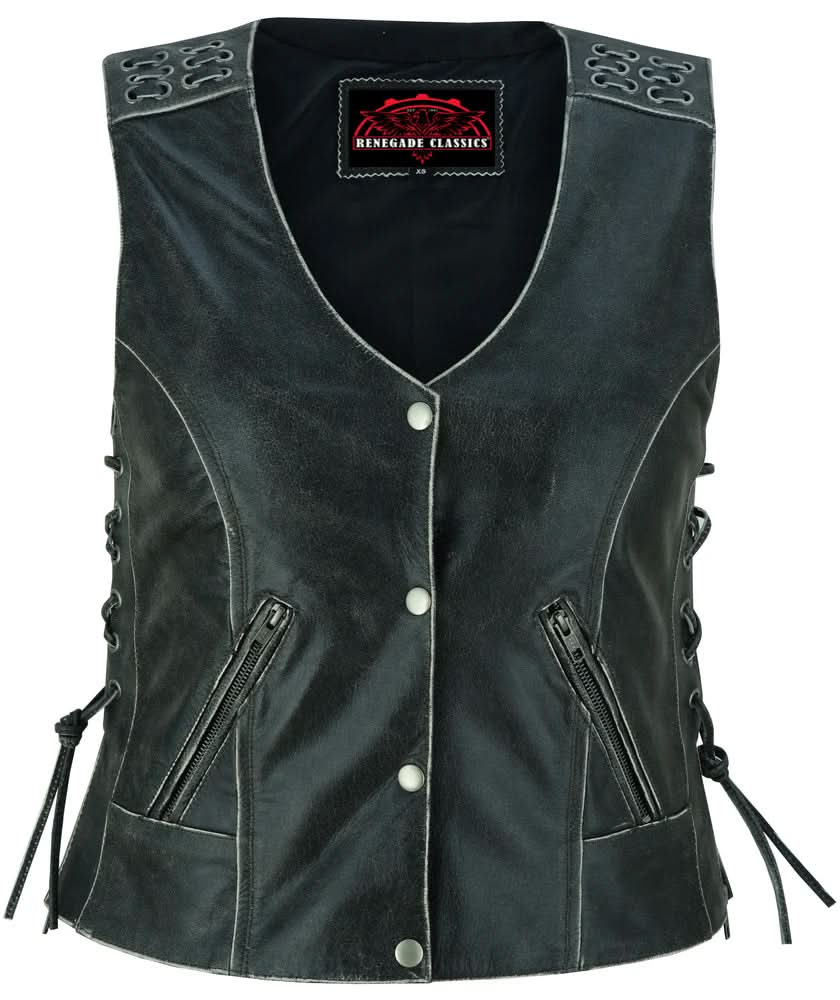 Ellex Women's leather motorcycle vest
