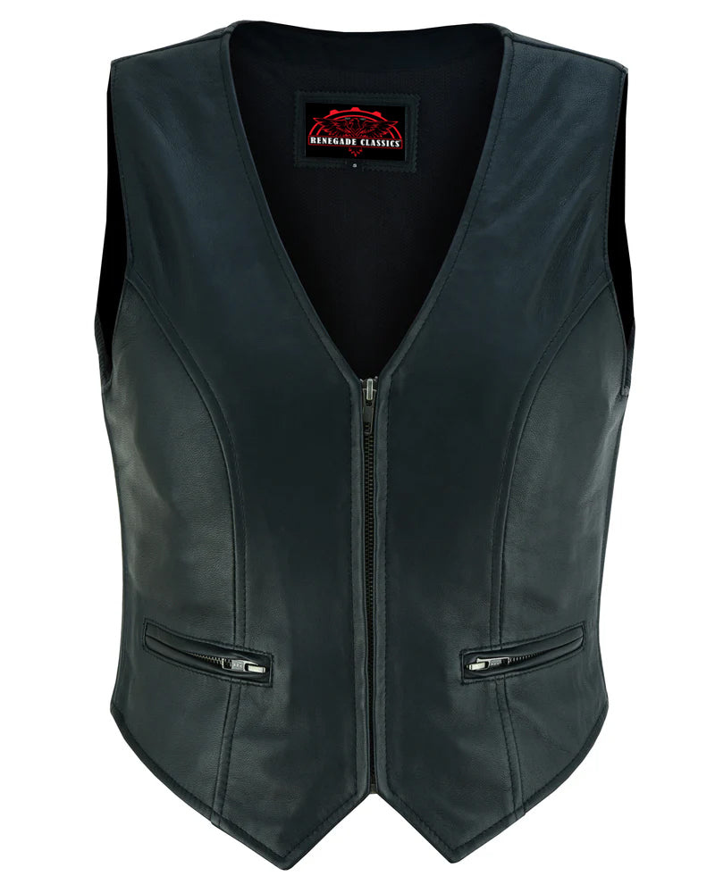 Xevo Women's leather motorcycle vest