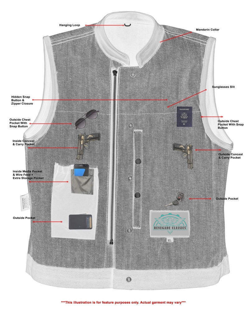 Broken Blue womens denim vest
