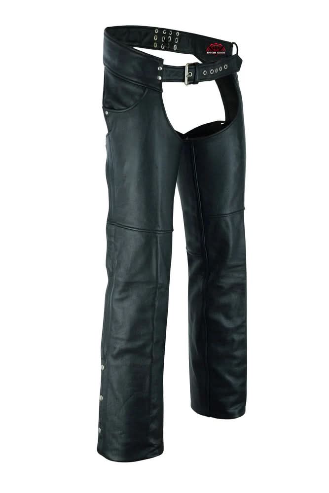 Wrangler leather motorcycle chaps - Black