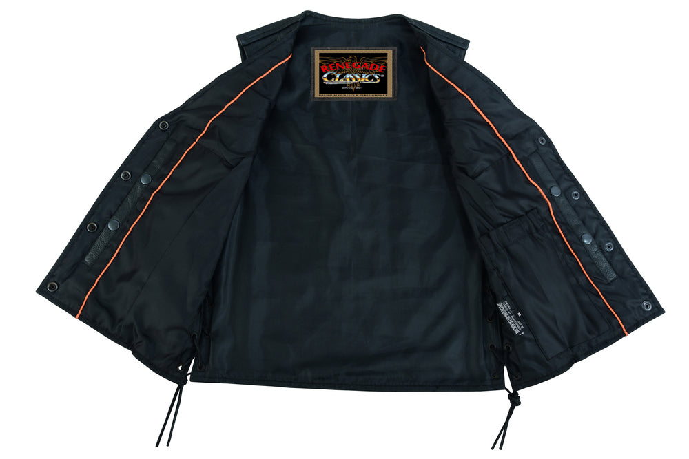 Ella Women's leather motorcycle vest - Black Women's Leather Vests Renegade Classics
