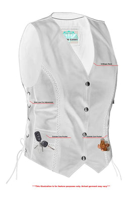 Blackthorn Women's leather motorcycle vest - Black