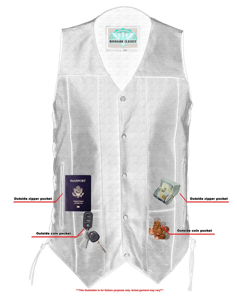 GearGuard Men's Utility Motorcycle Vest - Black