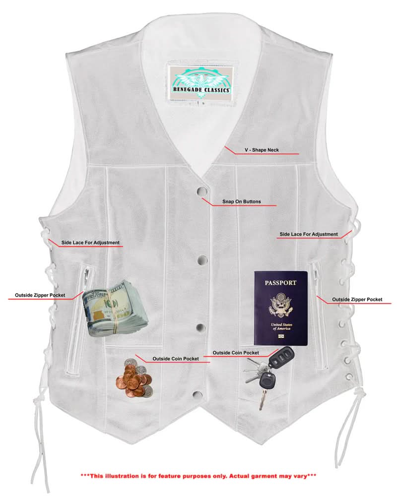 Wild Orchid Women's leather motorcycle vest