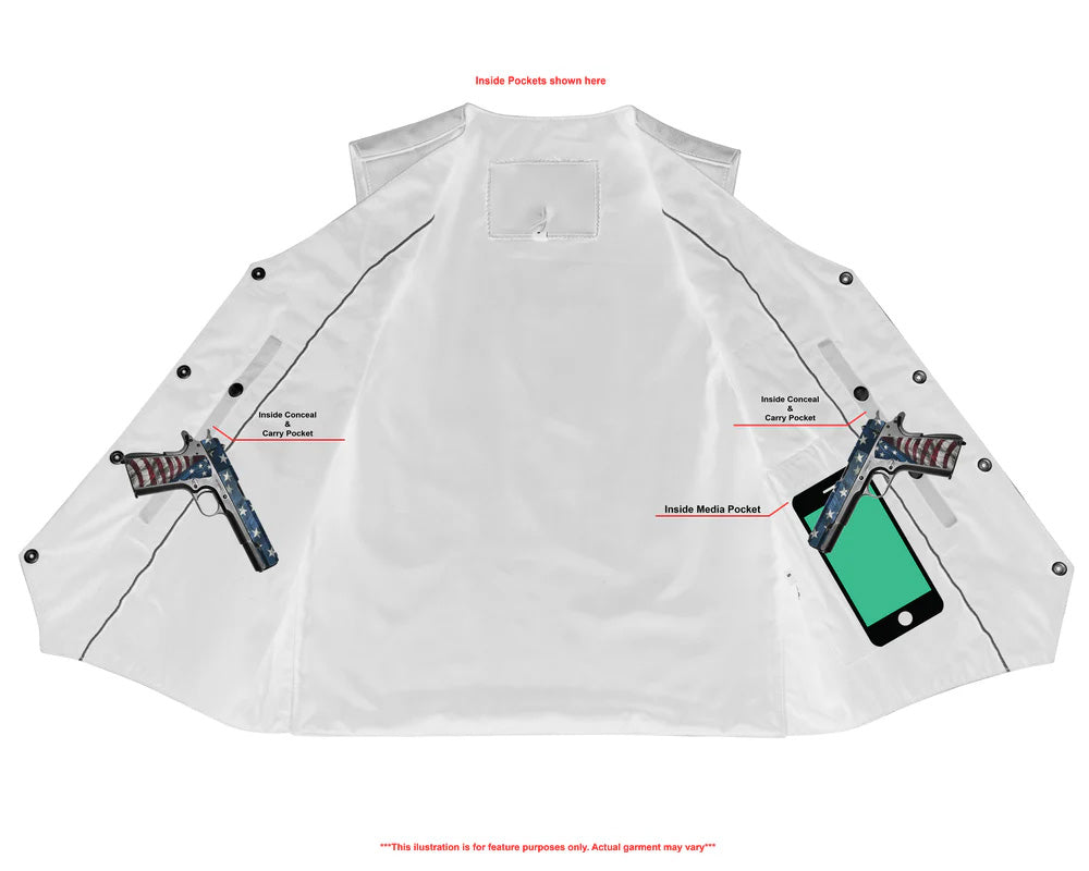 Back Line Men's Single Back Panel motorcycle vest