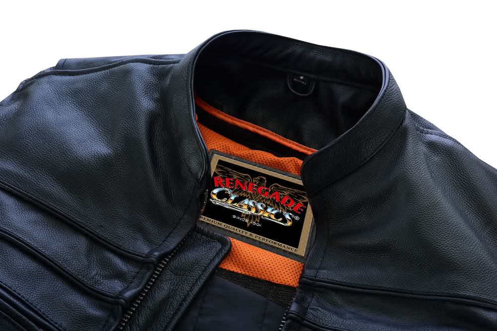 Speedster Men’s Black Leather Motorcycle Jacket Men's Leather Jackets Renegade Classics
