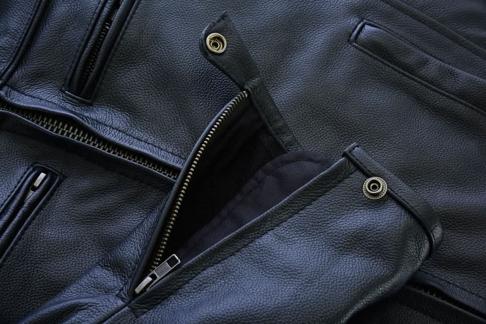 Speedster Men’s Black Leather Motorcycle Jacket Men's Leather Jackets Renegade Classics