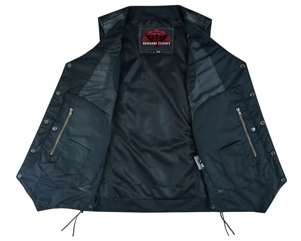 GearGuard Men's Utility Motorcycle Vest - Black