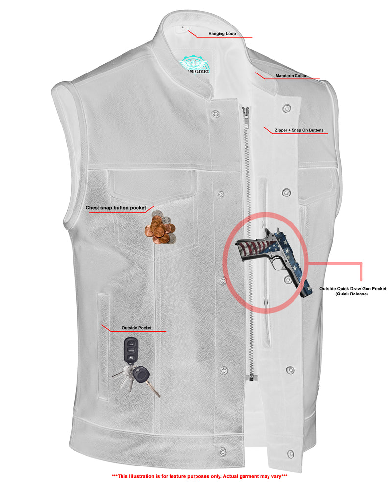 AeroRider Blackhawk  Men's Leather biker  Vest