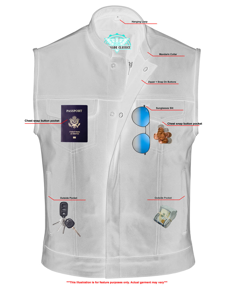 AeroRider Blackhawk  Men's Leather biker  Vest