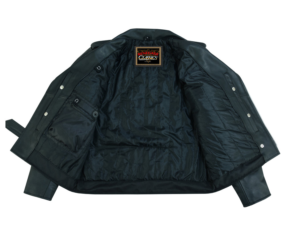 Super Arnold Men’s Black Leather Jacket Men's Leather Jackets Renegade Classics