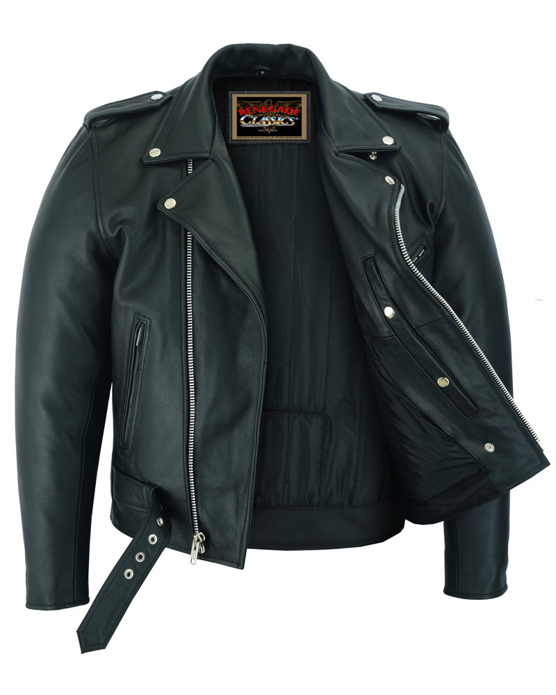 Super Arnold Men’s Black Leather Jacket Men's Leather Jackets Renegade Classics