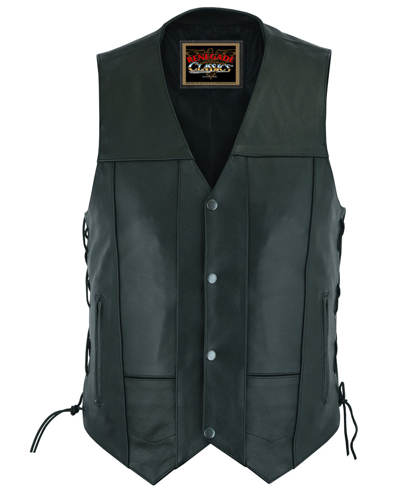 Men's Line Ranger Multi-Pocket Motorcycle Vest - Black