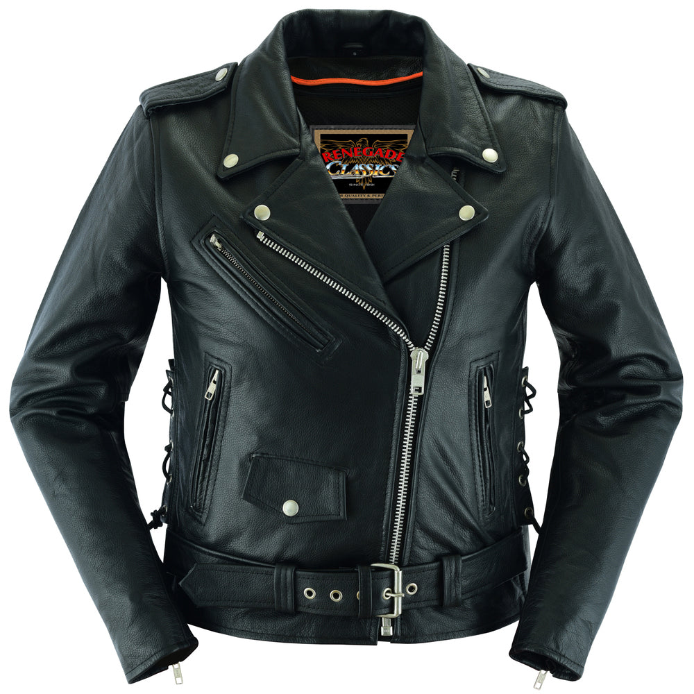 SpeedMoto Women's Leather Motorcycle Vest Women's Leather Jackets Renegade Classics
