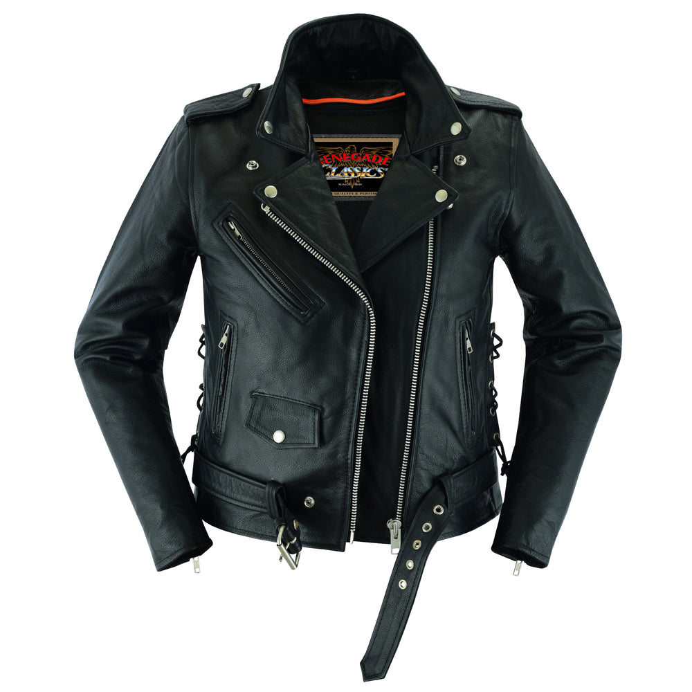 SpeedMoto Women's Leather Motorcycle Vest Women's Leather Jackets Renegade Classics
