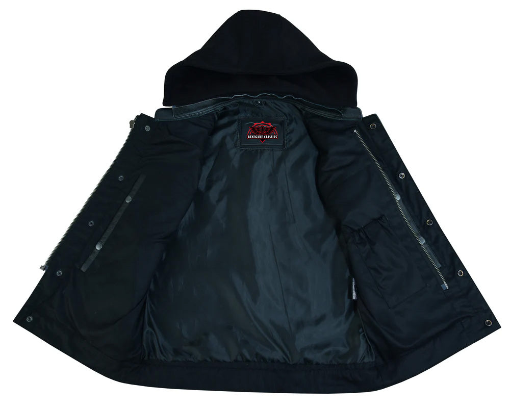 Versa Men's Black Leather Motorcycle Vest
