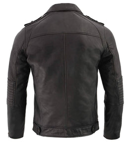 Milwaukee Leather SFM1810 Men's Black Lamsbkin Patch Pocket Leather Jacket