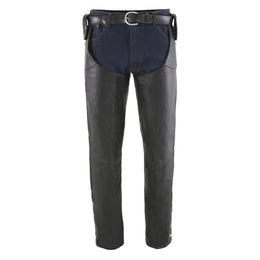 Milwaukee Leather Chaps for Men's Black Leather Belt Less- Adjustable Side Snap Loop Motorcycle Riders Chap- SH1198