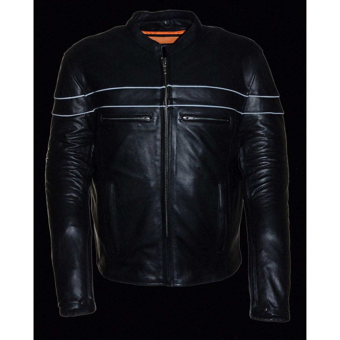 Milwaukee Leather SH1408 Men's Sporty Crossover Vented Black Motorcycle Leather Scooter Jacket