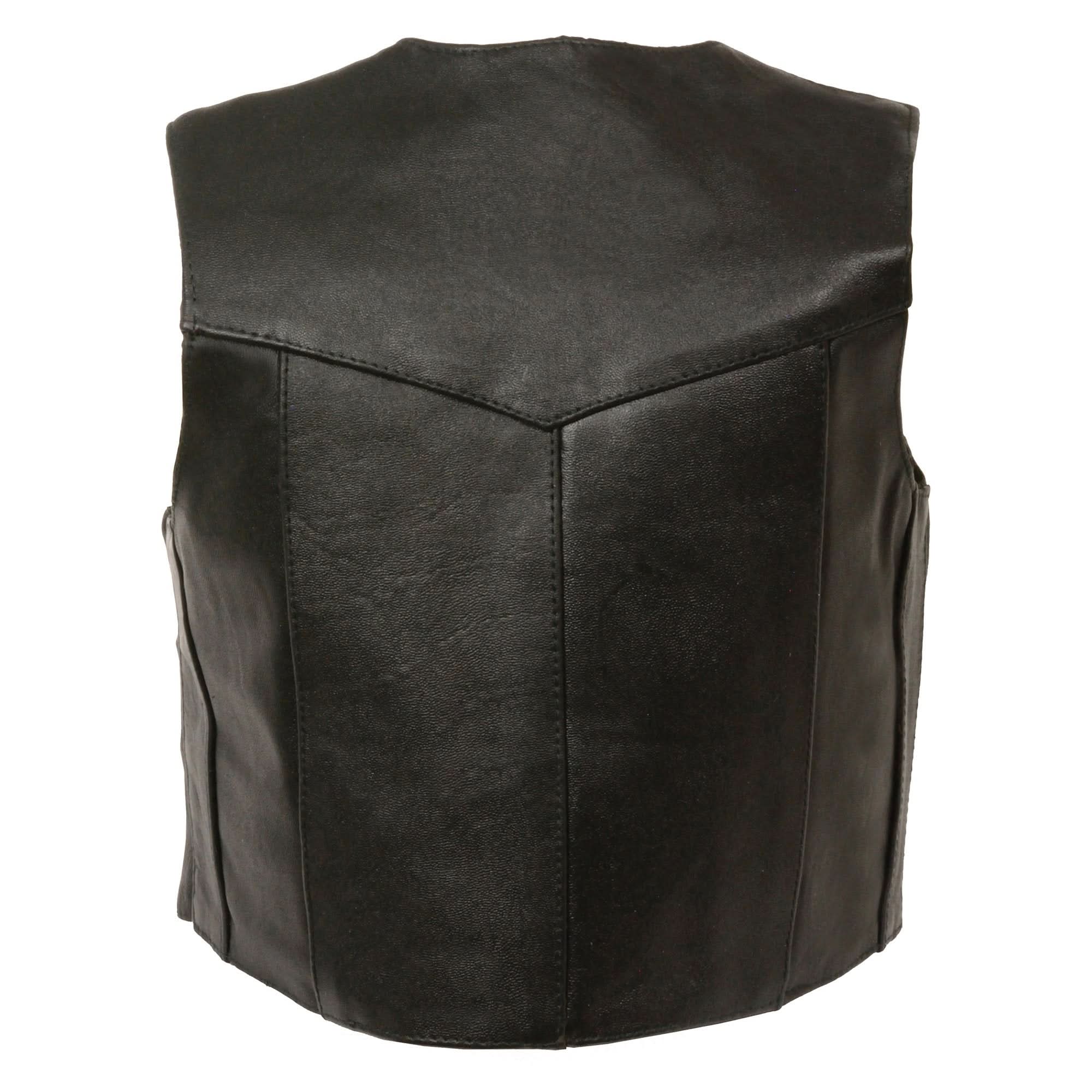 Milwaukee Leather SH2011 Kids Black Classic Three Snap Leather Vest